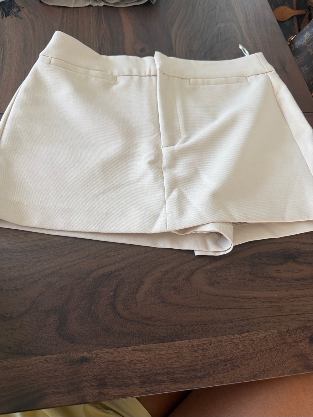Zara Cream Skort Shorts with Clean Front Panel